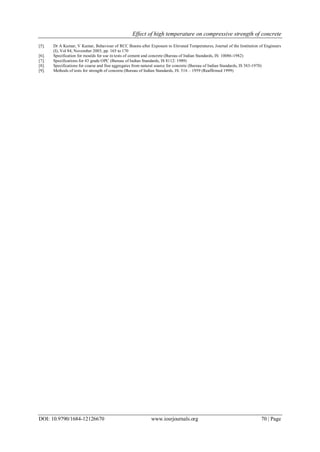 Effect of High Temperature on Compressive Strength of Concrete | PDF