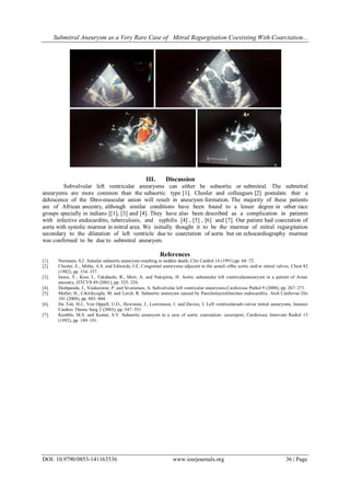 Submitral Aneurysm as a Very Rare Case of Mitral Regurgitation ...