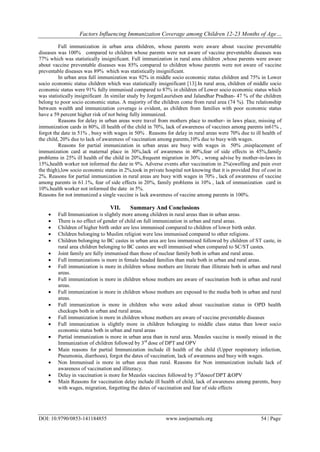 Factors Influencing Immunization Coverage among Children 12- 23 Months ...