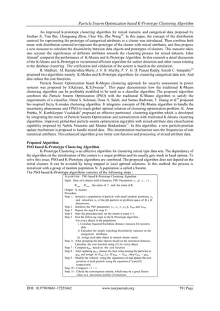 Particle Swarm Optimization based K-Prototype Clustering Algorithm | PDF image.
