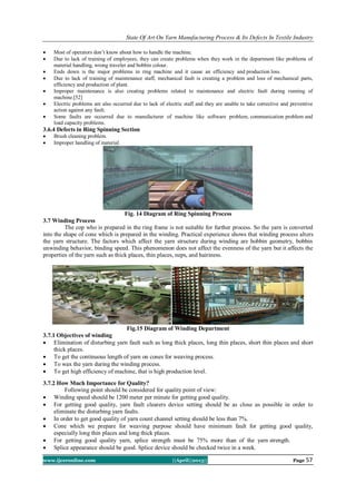 State Of Art On Yarn Manufacturing Process & Its Defects In Textile Industry
www.ijceronline.com ||April||2013|| Page 57
...
