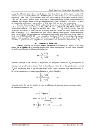 Strehl Ratio with Higher-Order Parabolic Filter | PDF