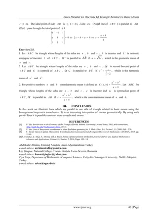 David Severin Math Lines Parallel to One Side of Triangle Related to Basic Means | PDF