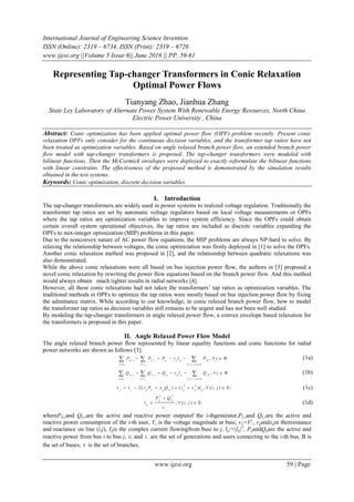 Representing Tap-changer Transformers in Conic Relaxation Optimal Power ...
