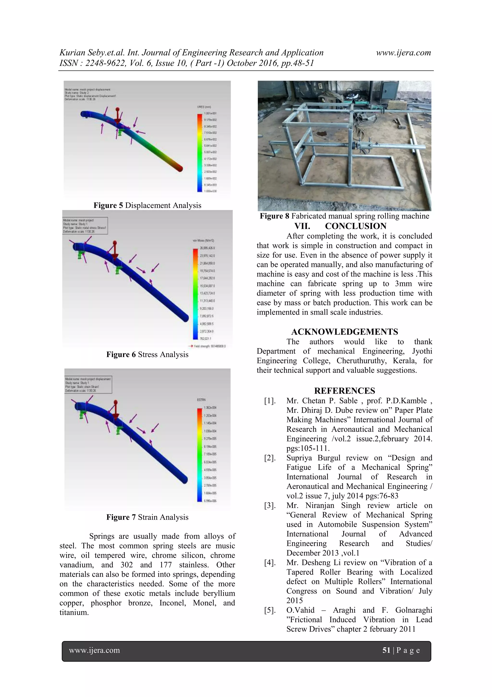 Design and Fabrication of Manual Spring Rolling Machine | PDF