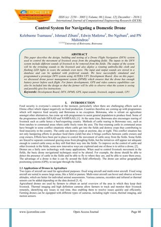 Control System for Navigating a Domestic Drone | PDF | Agriculture ...