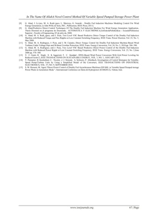 A Novel Control Method Of Variable Speed Pumped Storage Power Plant | PDF