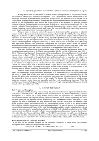 The Impact of Agricultural and Industrial Sectors on Economic ...