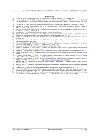 The Impact of Agricultural and Industrial Sectors on Economic ...