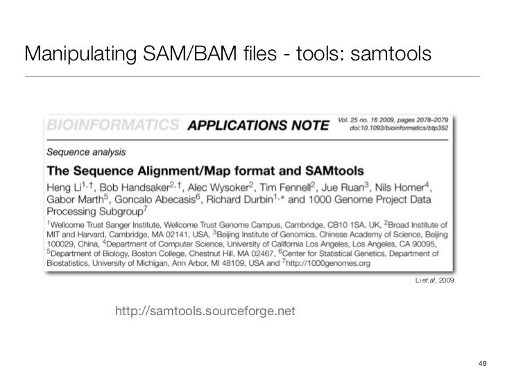 next generation sequencing course part 2 sequence mapping samtools format