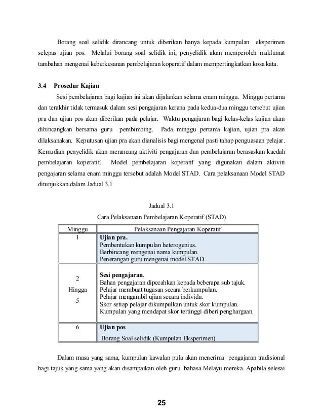 Kertas cadangan keberkesanan kaedah pembelajaran koperatif 