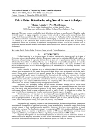 Fabric Defect Detection by using Neural Network technique | PDF