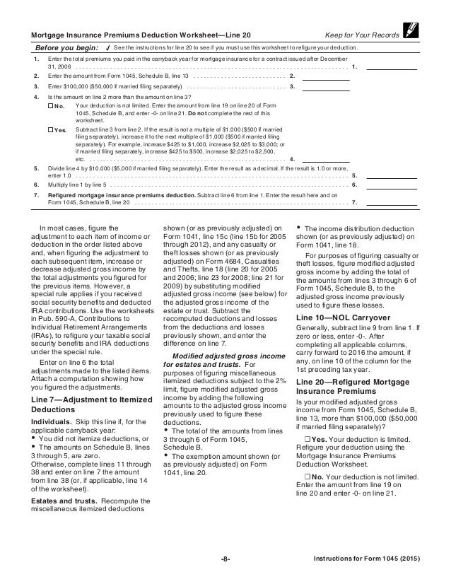 i1045 form 1045 schedule a example