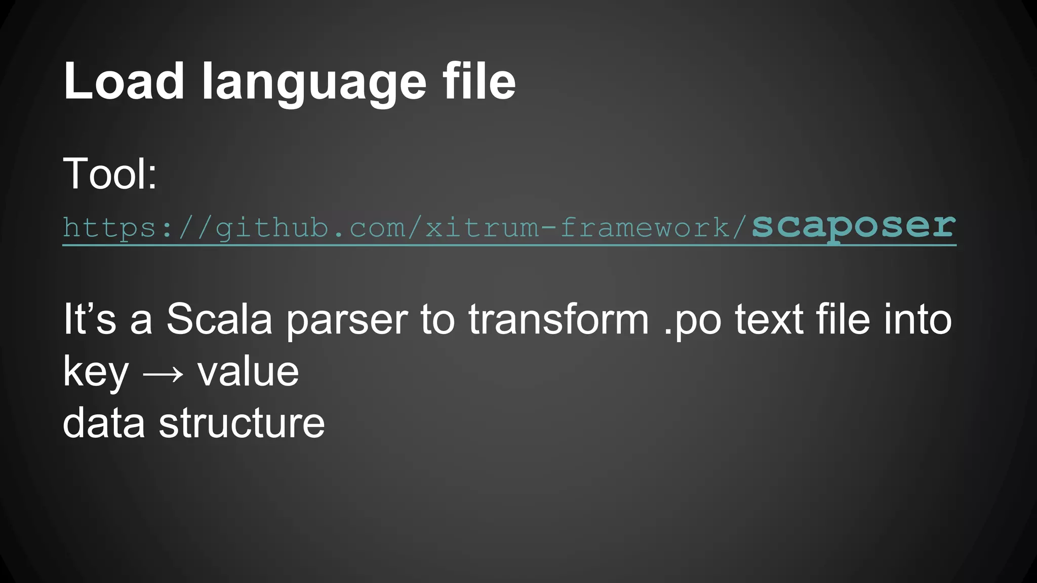 fr.po language file:
msgid ""
msgstr "Plural-Forms: nplurals=2; plural=n>1;"
msgid "I have one apple"
msgid_plural "I have %d apples"
msgstr[0] "J'ai une pomme"
msgstr[1] "J'ai %d pommes"
Singular/plural rule
Special key
 