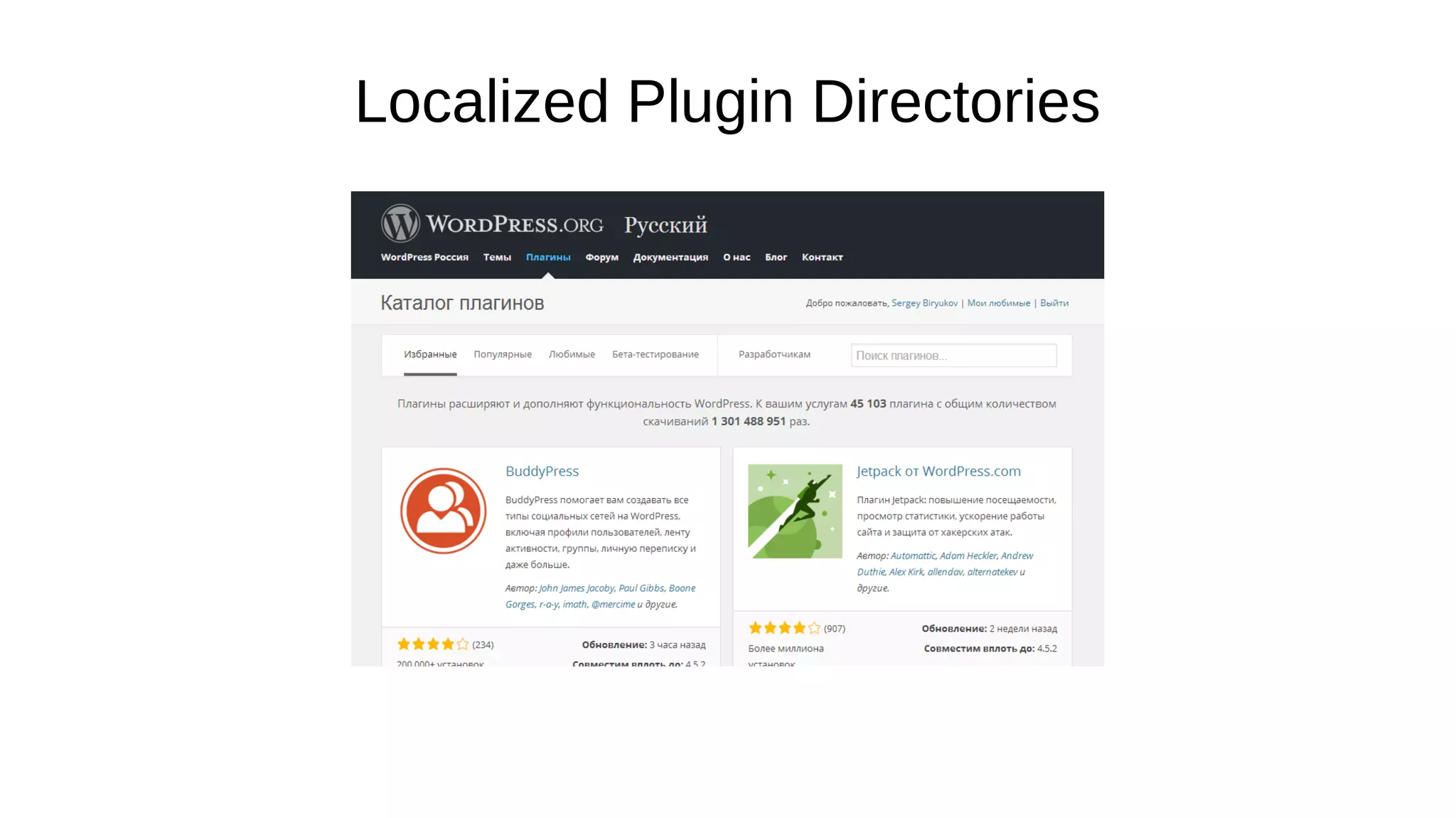 Localized Plugin Directories
 