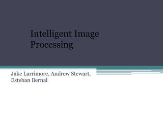 Jake Larrimore, Andrew Stewart,
Esteban Bernal
Intelligent Image
Processing
 