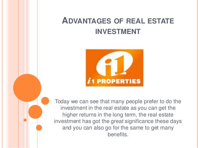 Advantages of real estate investment
