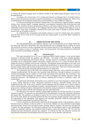 Cross-linguistic Influence on Second Language Use of College Students | PDF