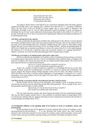 Cross-linguistic Influence on Second Language Use of College Students | PDF