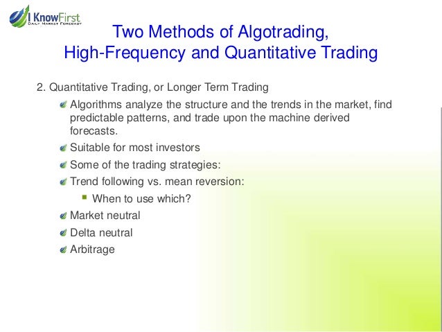 Quantitative day trading strategies