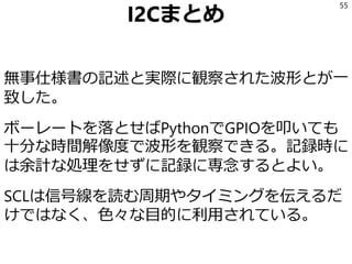 スタートコンディション
改めて仕様書を読み直すとちゃんと書いてある
55
http://www.nxp.com/documents/user_manual/UM10204.pdf
 