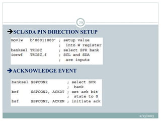 2/13/2015
29
SCL/SDA PIN DIRECTION SETUP
ACKNOWLEDGE EVENT
 