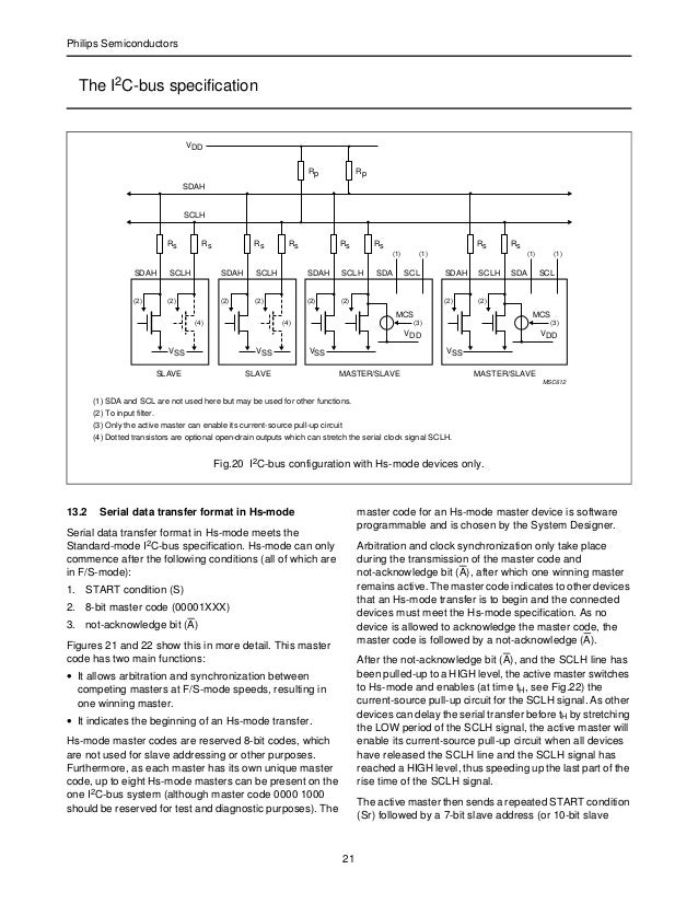 I2C bus specification version 2.1