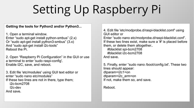 I2c interfacing raspberry pi to arduino | PPT
