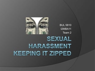 SEXUAL HARASSMENTKEEPING IT ZIPPED BUL 5810  I2MBA11 Team 2 