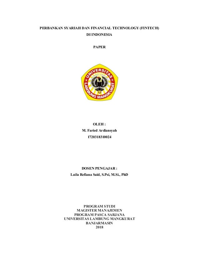 Perbankan Syariah Dan Financial Technology