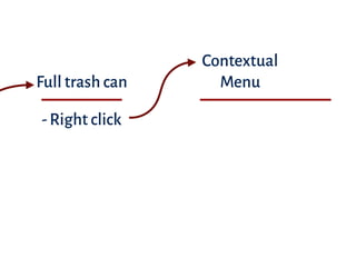 Full trash can
-Right click
Contextual
Menu
 