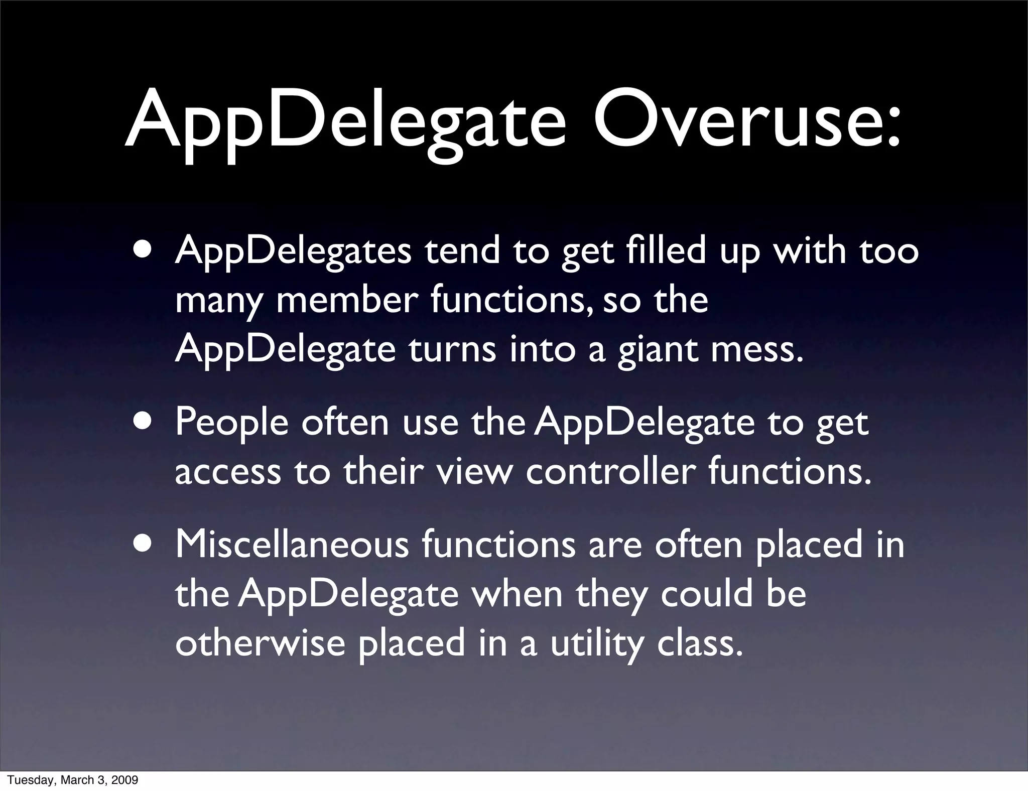 NSNotificationCenter vs. AppDelegate