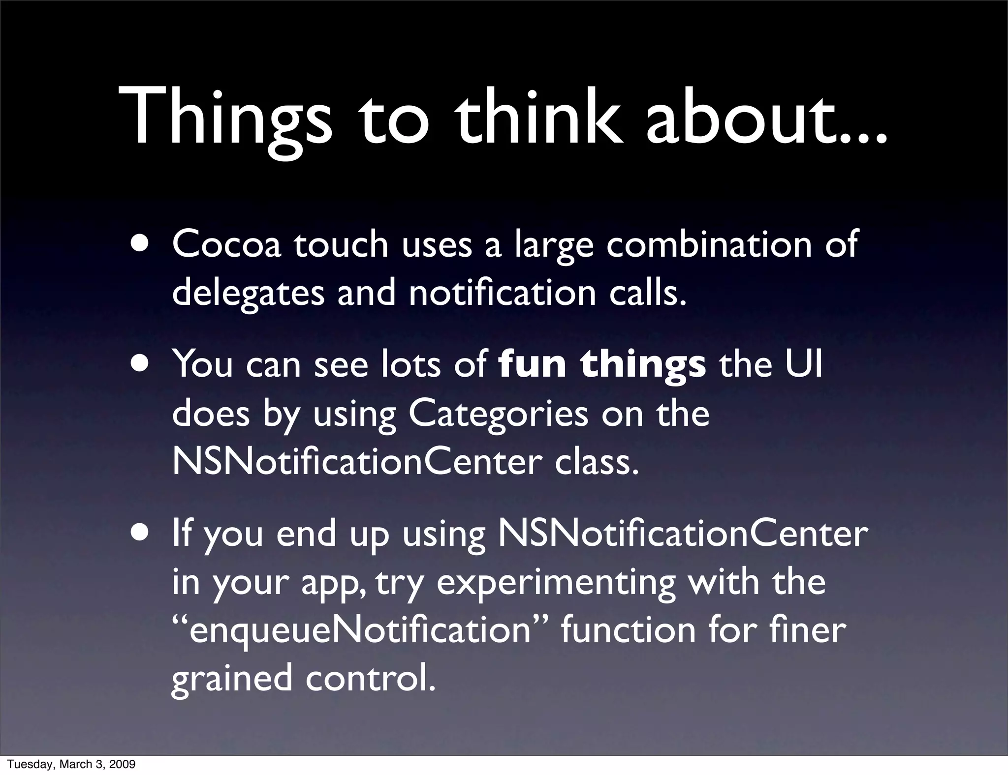 NSNotificationCenter vs. AppDelegate