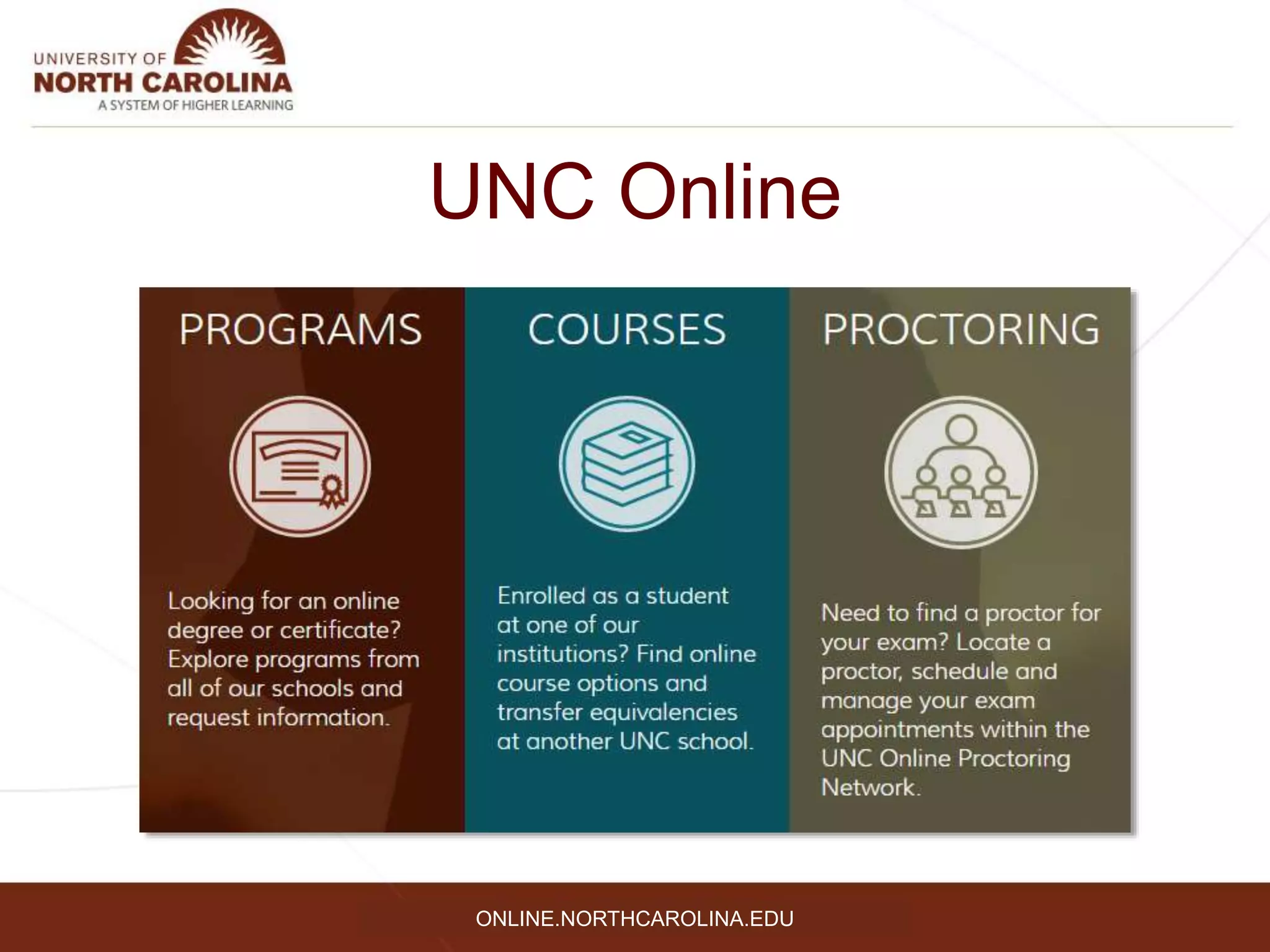 UNC Online
ONLINE.NORTHCAROLINA.EDU
 
