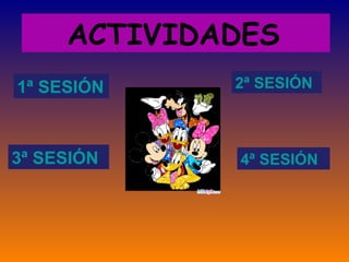 ACTIVIDADES 4ª SESIÓN 1ª SESIÓN 2ª SESIÓN 3ª SESIÓN 