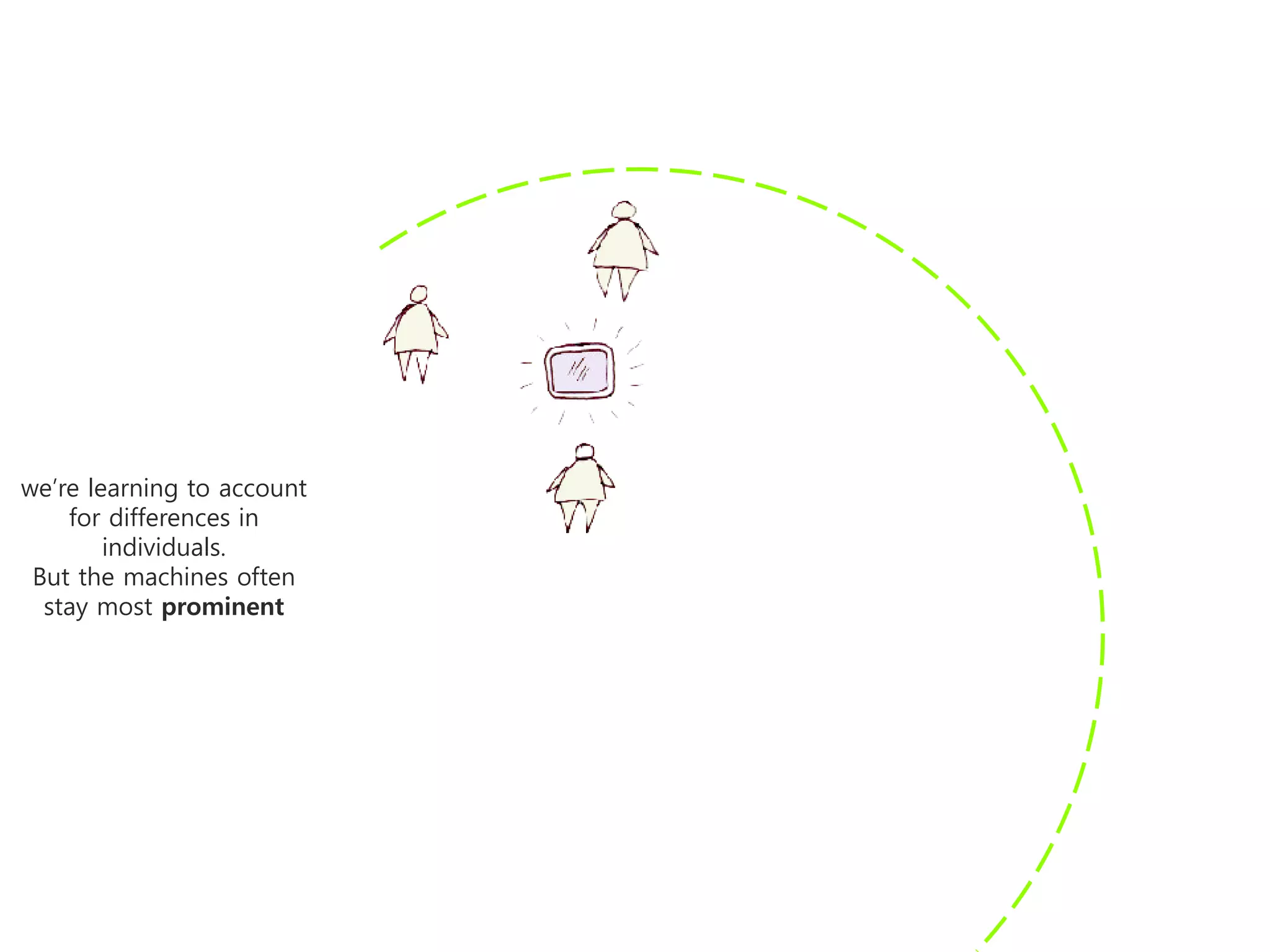 we’re learning to account
    for differences in
        individuals.
 But the machines often
  stay most prominent
 