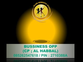 BUSSINESS OPP
(CP ; AL HABBAL)
085262547618 / PIN : 2710388A
 