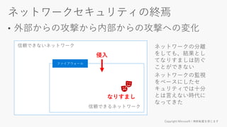 信頼できないネットワーク
信頼できるネットワーク
侵入
なりすまし
 