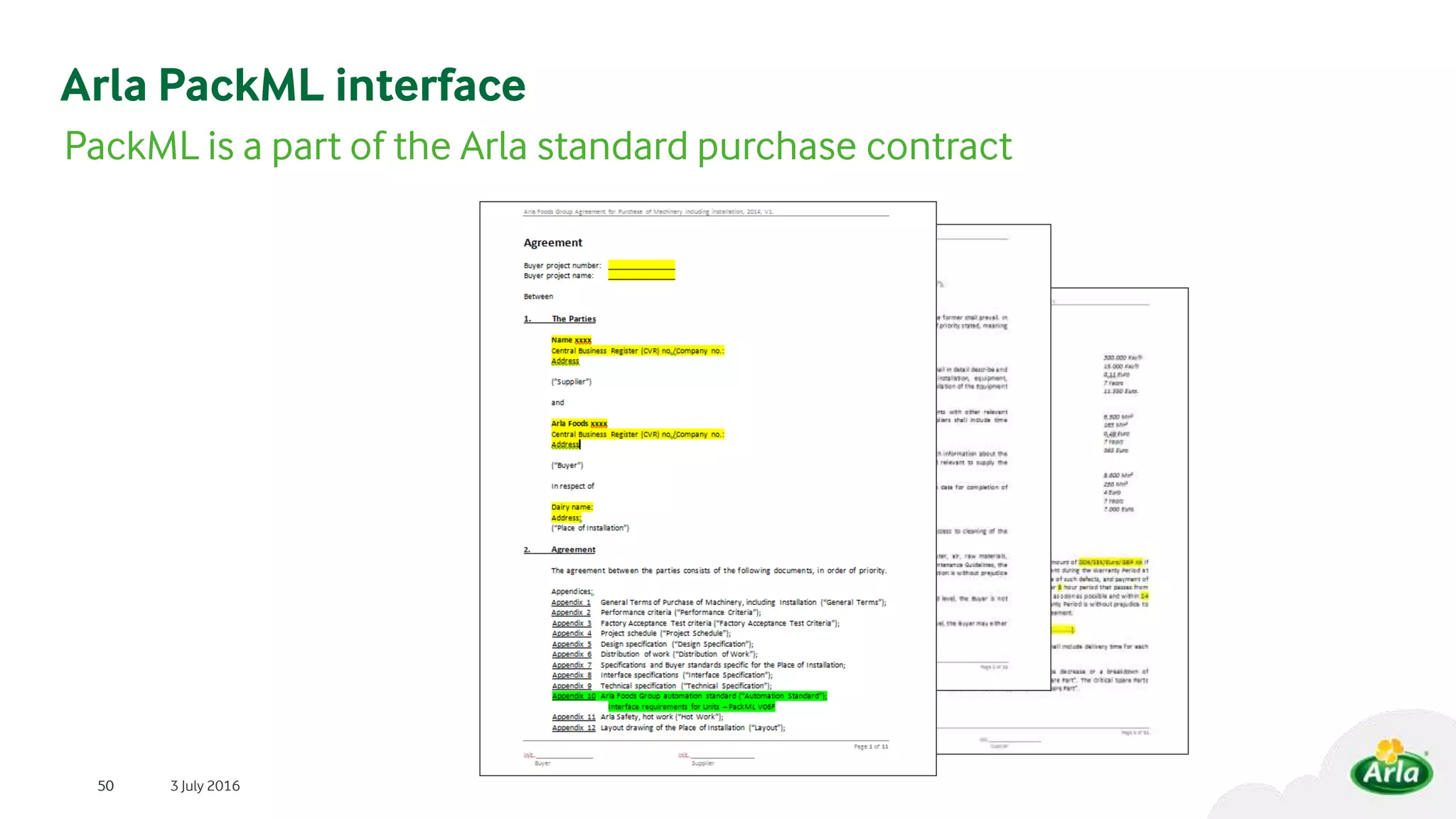 I40 pack ml at arla foods v8 | PPT