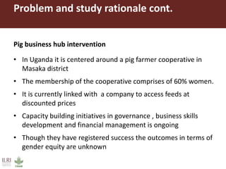 Gender equitable pig business hubs in Uganda 