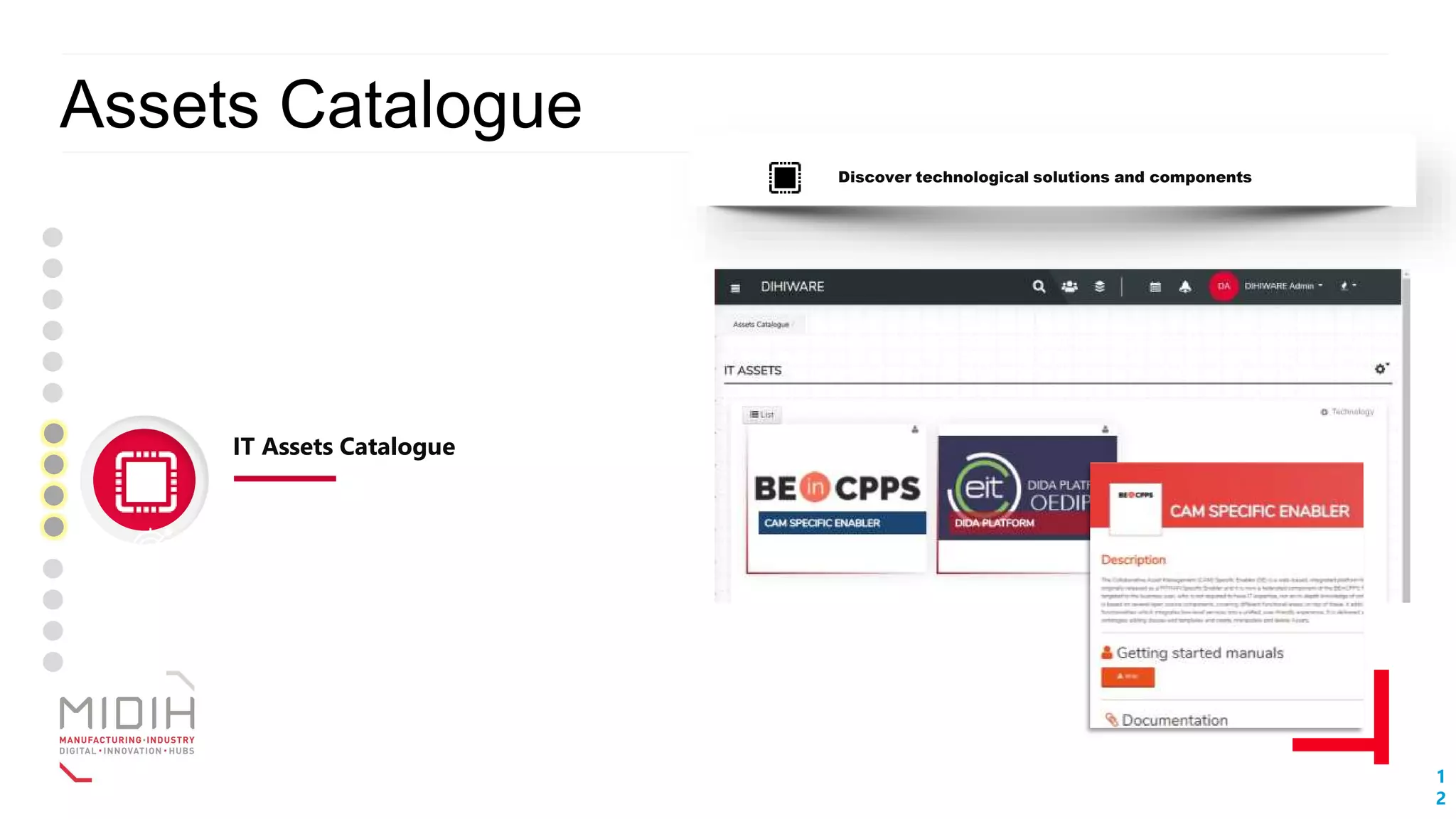 1
2
IT Assets Catalogue
Assets Catalogue
Discover technological solutions and components
 