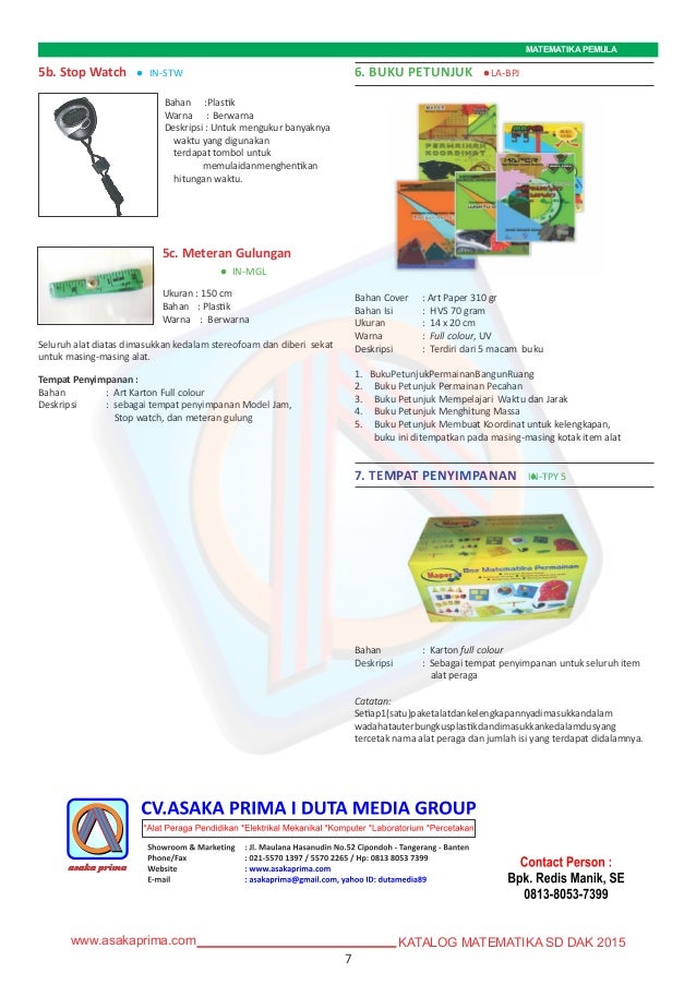 {DAK SD 2015 PERALATAN MATEMATIKA SD }~{Alat Peraga Sd 