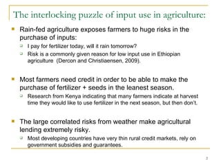 Interlinking credit and insurance