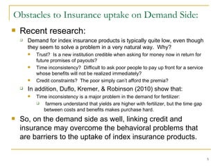 Interlinking credit and insurance
