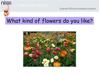 5-7 USING WHAT KIND OF
What kind of flowers do you like?
 