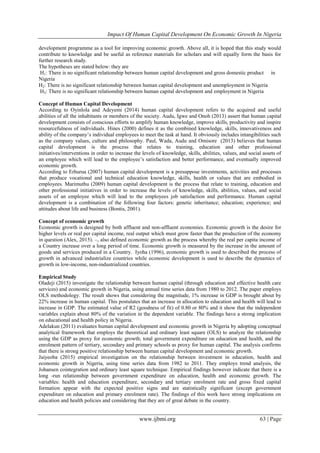 Impact of Human Capital Development on Economic Growth in Nigeria | PDF