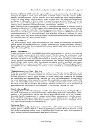 Impact of Human Capital Development on Economic Growth in Nigeria | PDF