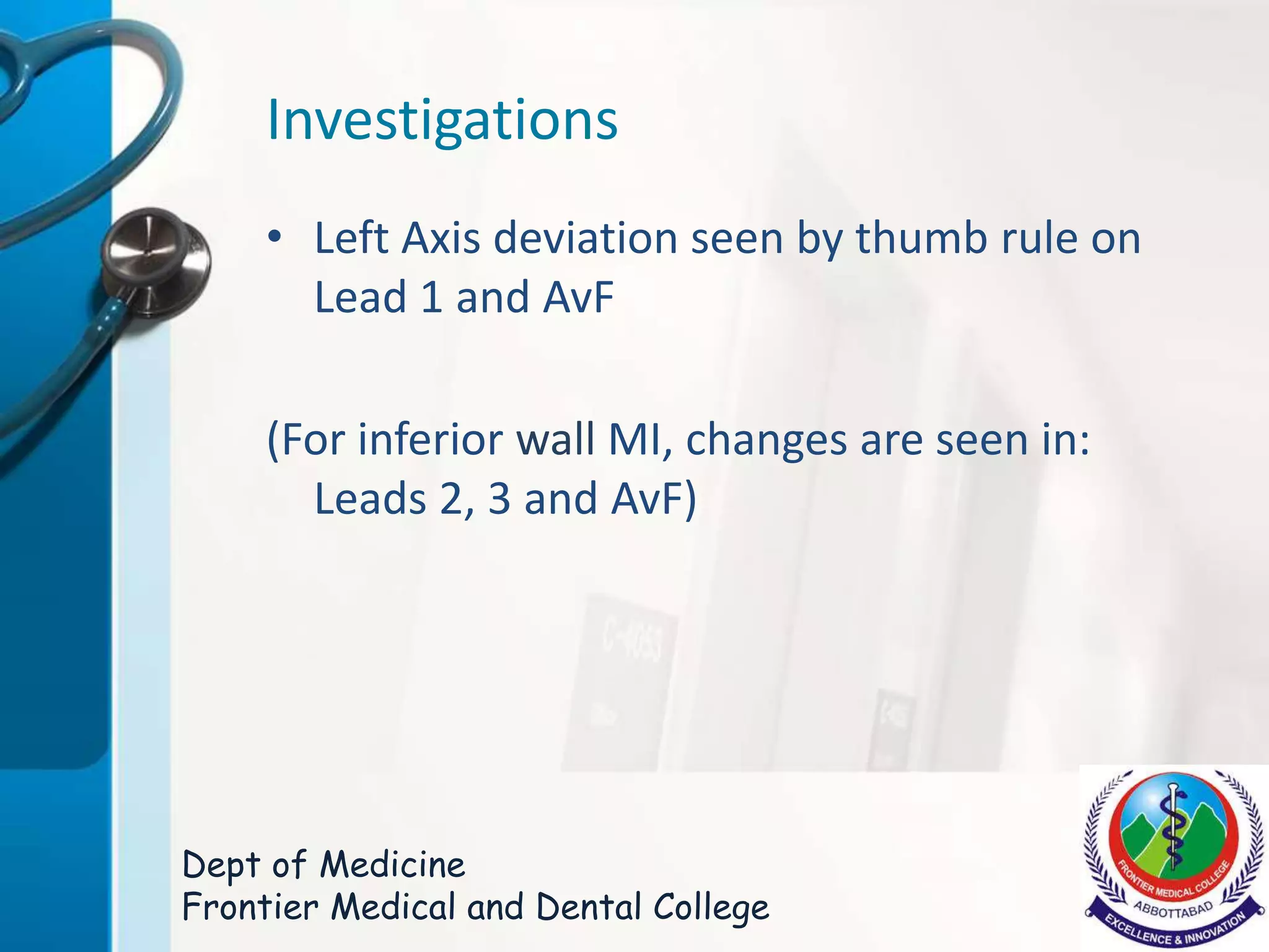 Myocardial Infarction - Case Presentation and an Overview | PPTX