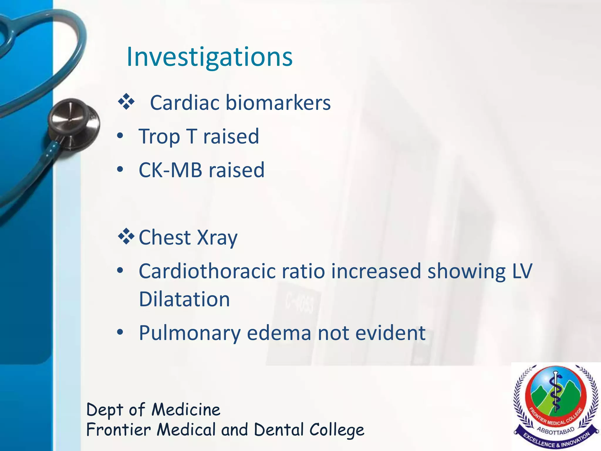Myocardial Infarction - Case Presentation and an Overview | PPTX