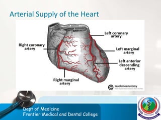 Arterial Supply of the Heart
Dept of Medicine
Frontier Medical and Dental College
 